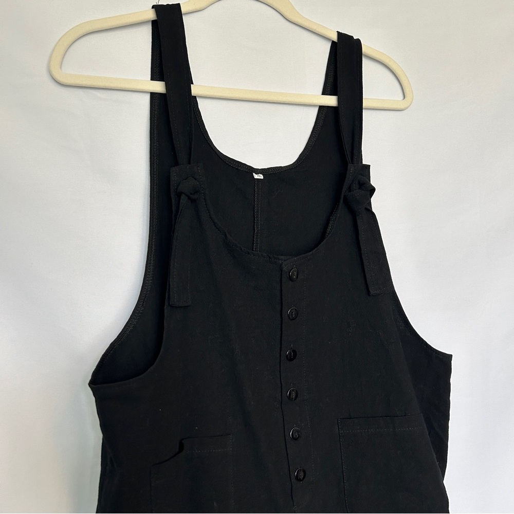 Black Button Front Romper - image 2